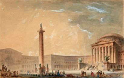 Jean-Baptiste MARÉCHAL (actif à la fin du XVIIIe siècle) Vue du Grand Théâtre des...