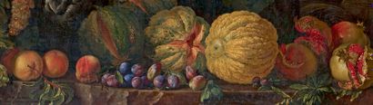 Entourage d'Abraham BRUEGHEL (1631-1690) Nature morte de fruits
Huile sur toile,...