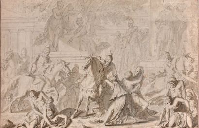 Louis-Félix de la Rue (1730-1777) L'Enlèvement des Sabines
Plume.
31 x 47,5 cm

Provenance:...