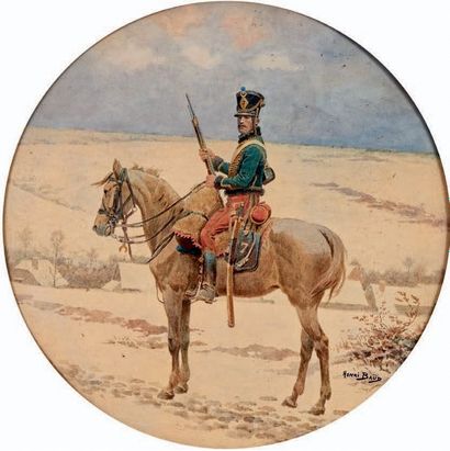 Henri BAUD, école française du début du XXe siècle Hussard du 7e Régiment (1812)
Hussard...