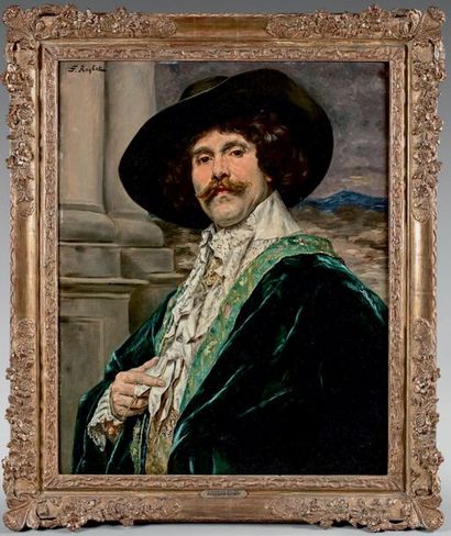 Ferdinand ROYBET (1840-1920) Portrait d'un gentilhomme
Huile sur panneau, signée...