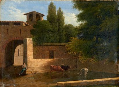 Jean-Victor BERTIN (1767-1842) Deux paysages aux habitations
Deux huiles sur toile...