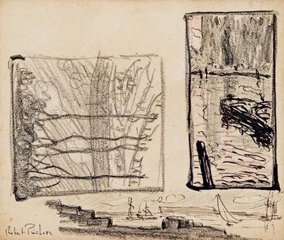 Robert Antoine PINCHON (1886-1943) Bord de mer
Deux dessins, un au crayon noir, l'autre...