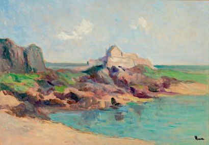 Maximilien Luce (1858-1941) Bretagne, le sémaphore
Huile sur papier marouflé sur...