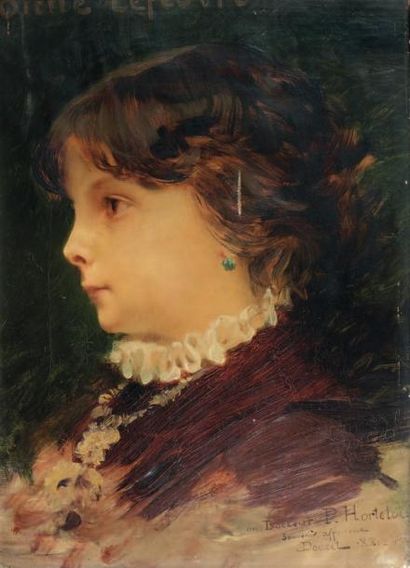 Henri Lucien DOUCET (1856-1895) Portrait d'Anne Lefebvre, 1881 Huile sur toile signée,...