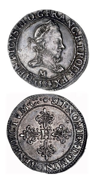 null HENRI III (1574-1589)
Franc au col fraisé. 1584. Toulouse.
D. 1130A. Superbe...