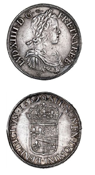 null LOUIS XIV (1643-1715)
Écu de Béarn à la mèche longue. 1659. Morlaas.
D. 1477.
Rayures...