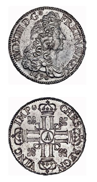 null LOUIS XIV (1643-1715)
Écu aux huit L, 1er type. 1690. Paris. Flan neuf.
D. 1514....