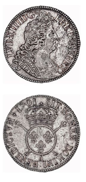 null LOUIS XIV (1643-1715)
Écu aux insignes. 1701. Paris. Flan neuf.
D. 1533. TTB...