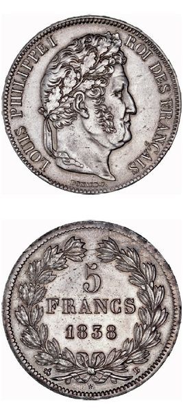 null LOUIS PHILIPPE (1830-1848) 5 Francs tête laurée. 1838. Rouen.
G. 678. Super...
