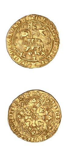 null CHARLES VI (1380-1422)
Agnel d'or. Montpellier (Pt 4e).
D. 372. TB à TTB.