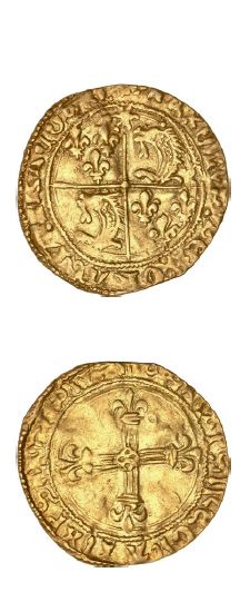 null CHARLES VIII (1483-1498)
Écu d'or au soleil du Dauphiné, 1er type. Romans (Pt...