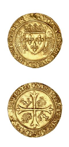null LOUIS XII (1498-1514)
Écu d'or au porc-épic. Bayonne (ancre).
D. 655. Trace...