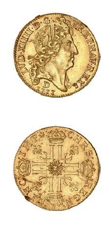 null LOUIS XIV (1643-1715)
Louis d'or au soleil. 1711. Lyon.
D. 1449.
Choc sur le...