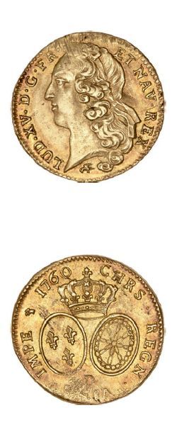 null LOUIS XV (1715-1774)
Double Louis d'or au bandeau. 1760. Lyon.
D. 1642. TTB...