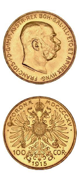 null François Joseph (1848-1916) 100 couronnes. 1915. Refrappe.
Fr. 507R. Splend...