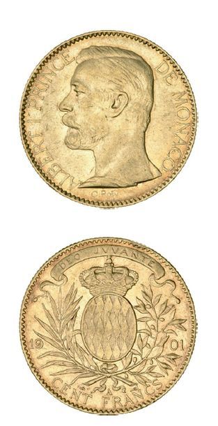 null Albert (1889-1922)l 100 francs or. 1901.
Fr. 13. TTB.