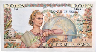 null 10.000 F Génie Français
Billet du 01/07/1954.
Fay. 50-71.
TTB à superbe, frais...