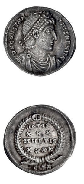 null CONSTANCE II (353-355)
Argentéus (silique lourde). Constantinople off. 7. 3,17...