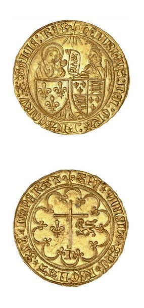 null HENRI VI (1422-1453)
Salut d'or. Saint-Lô.
D. 443A. Superbe.
Ex-Trésor de la...