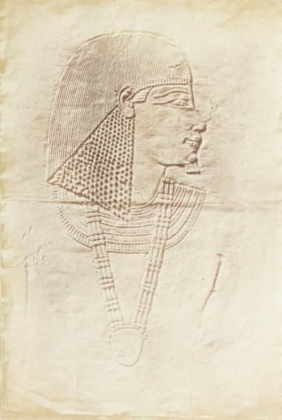 Théodule DEVÉRIA (1813-1871) Estampage sur papier d'un bas-relief égyptien, 1859...