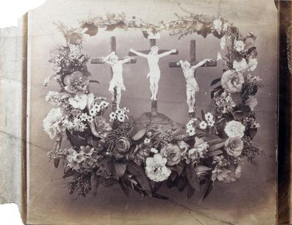Adolphe BRAUN (1812-1877) Couronne de fleurs de la Passion, 1855, tirage sur papier...