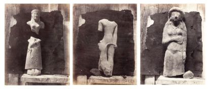 Auguste SALZMANN (1824-1872) Statuettes archaïques de Camirros, circa 1863, ensemble...