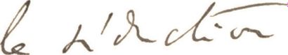 PROUST (Marcel) Lettre autographe signée «Marcel Proust». S.l., [date de réception...