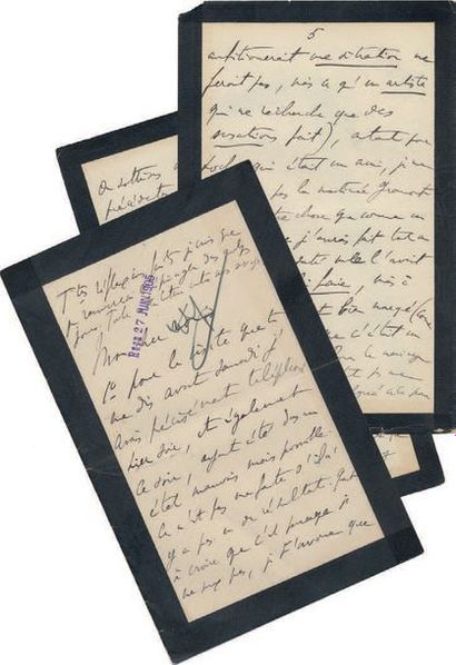 PROUST (Marcel) Lettre autographe signée «Marcel Proust». S.l., [26 juin 1905].

8...