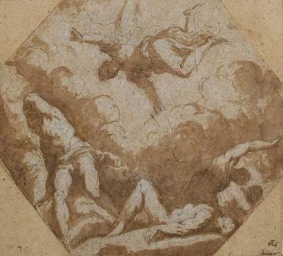 Jacopo PALMA Il GIOVANE (Venise 1544 - 1628) La chute des anges rebelles Plume et...