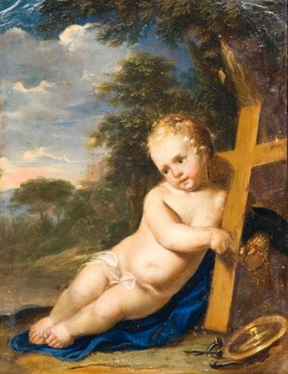 Carlo MARATTA (Cameron 1625 - Rome 1713) Le Christ enfant Cuivre. 21,5 x 16,5 cm...