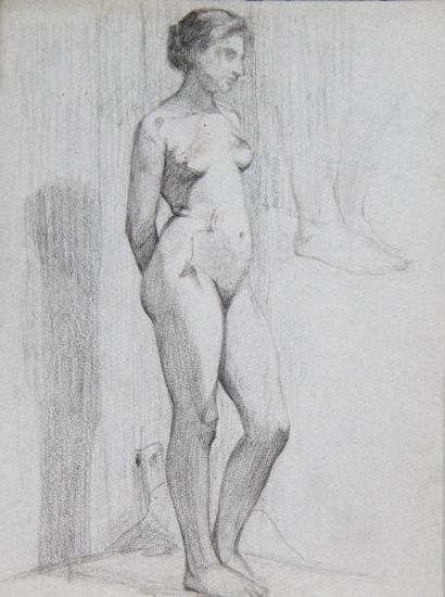 André NIVARD (1880-1969) Etude de nus Lot de dessins, aquarelles 31x247 cm