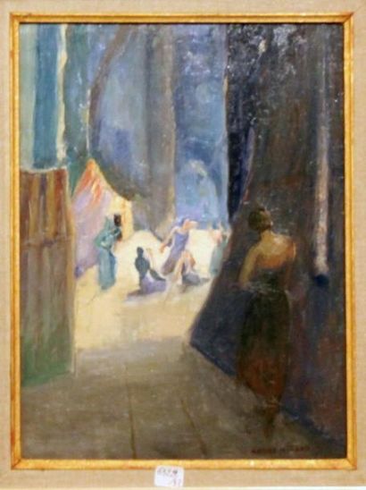 André NIVARD (1880-1969) Scènes d Antar Deux huiles sur panneau Signé en bas à droite...