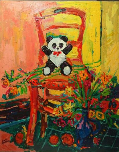 Marc BOUTEAU (1935) Le petit panda, 1978 Huile sur toile Signé en bas à gauche 81x100...
