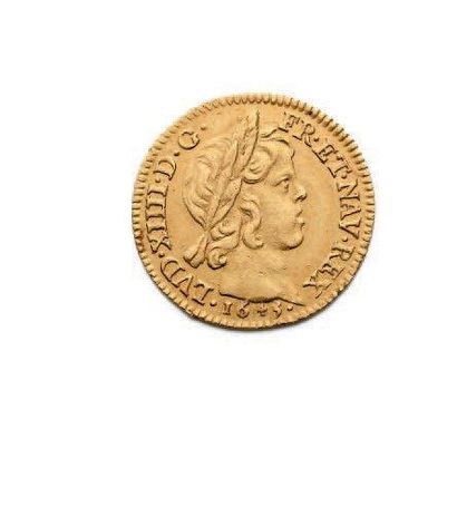 Demi-louis d'or à la mèche courte. 1645....