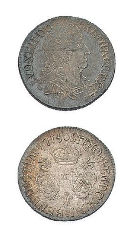null LOUIS XIV (1643-1715) Dixième d'écu aux trois couronnes. 1715. Besançon.
D.1571....