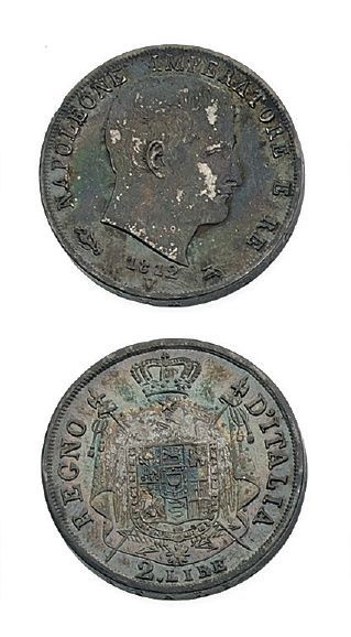 null ROYAUME d'ITALIE NAPOLÉON, roi d'Italie (1805-1814) 2 lire. 2e type. 1812. Venise.
L.M.N....