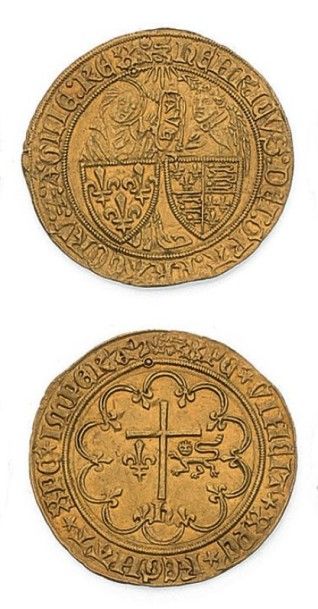 null HENRI VI (1422-1453) Salut d'or. Rouen.
D.443A. Superbe.
