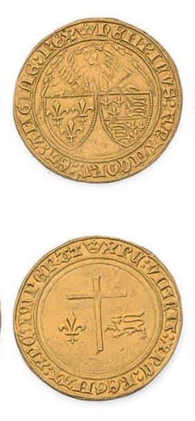 null HENRI VI (1422-1453) Angelot d'or. Paris.
D.444. Rare. TTB à superbe.