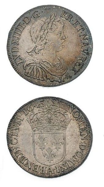 null LOUIS XIV (1643-1715) Demi écu à la mèche courte. 1643. Paris.
D.1462. Supe...