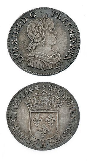 null LOUIS XIV (1643-1715) Quart d'écu à la mèche courte. 1644. Paris.
D.1463. S...