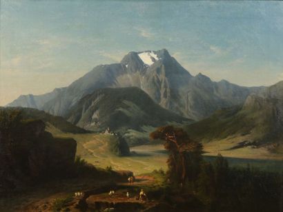 Lancelot-Théodore TURPIN de CRISSÉ (Paris, 1782 - Paris, 1859) Vue probable des Alpes... Gazette Drouot