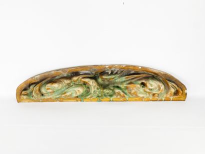  Hector GUIMARD (1867-1942)
Elément décoratif en céramique glaçurée à décor ocre... Gazette Drouot