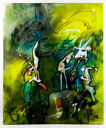  Roberto MATTA (1911-2002)
Composition. 
Gouache.
Signée en bas à droite
58 x 75... Gazette Drouot