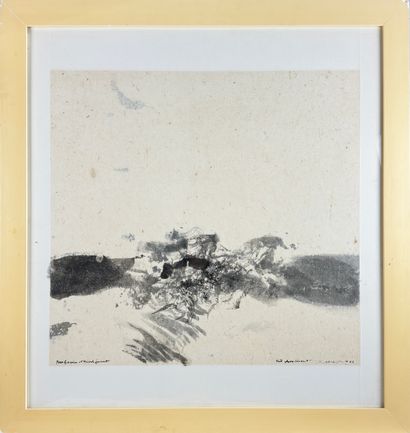  ZAO WOU-KI (1921-2013)
Composition, 1972
Pinceau et encre de Chine sur papier asiatique.... Gazette Drouot