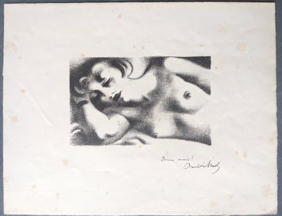  André LHOTE
« Femme nue allongée » lithographie signée à l’encre, avec inscrit «... Gazette Drouot