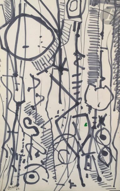 null Jean MAILHE (1912-1997)
Compositions, 1962-63
10 feutres ou crayons gras.
Signés...