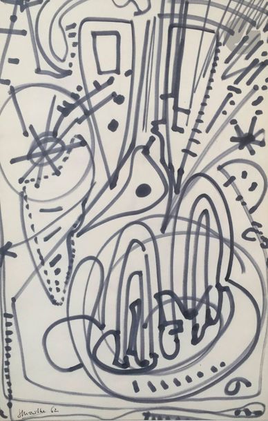 null Jean MAILHE (1912-1997)
Compositions, 1962-63
10 feutres ou crayons gras.
Signés...