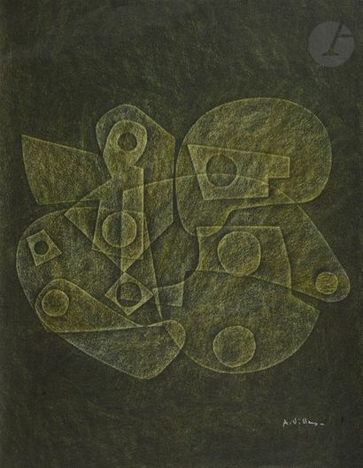 null André VILLERS (1930-2016)
Composition
Pastel gras sur papier noir.
Signé en...
