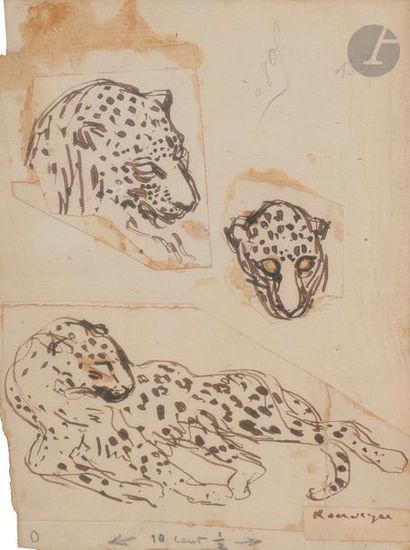 null André ROUVEYRE (1896-1962)
Chats - Lions - Panthère - Vautour - Antilope
10...